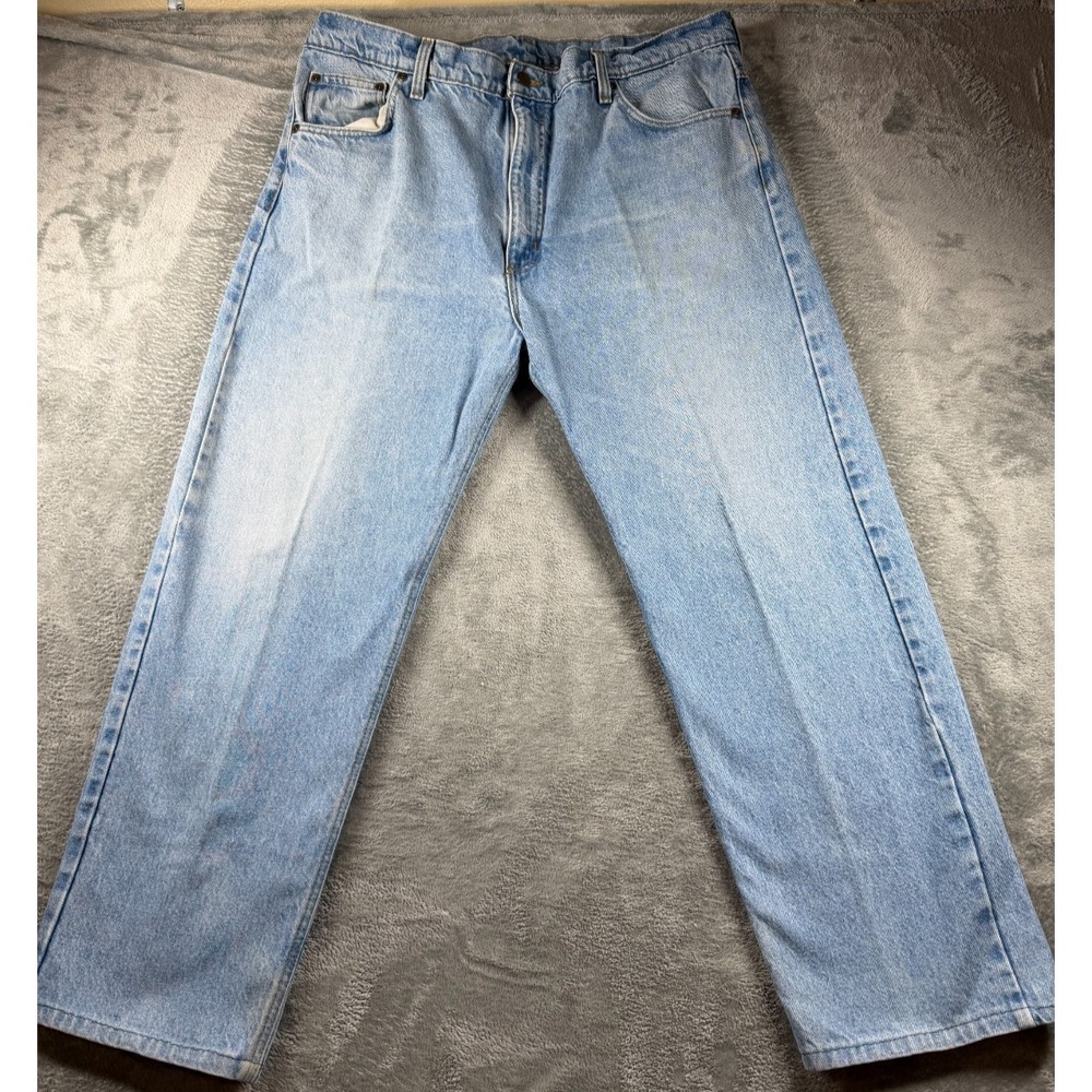 Vtg Carhartt B18 Jeans 40x29 USA Made Light Wash‎ Workwear Denim